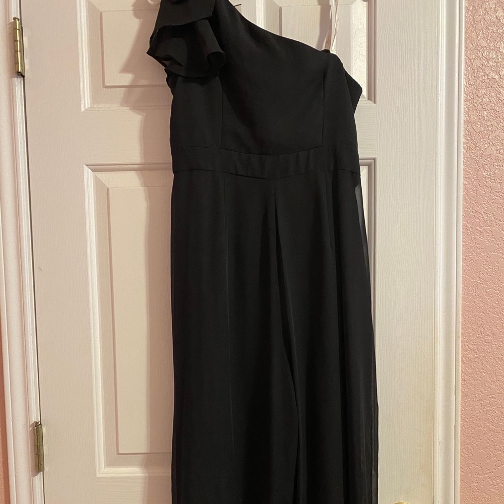 David’s Bridal black pantsuit